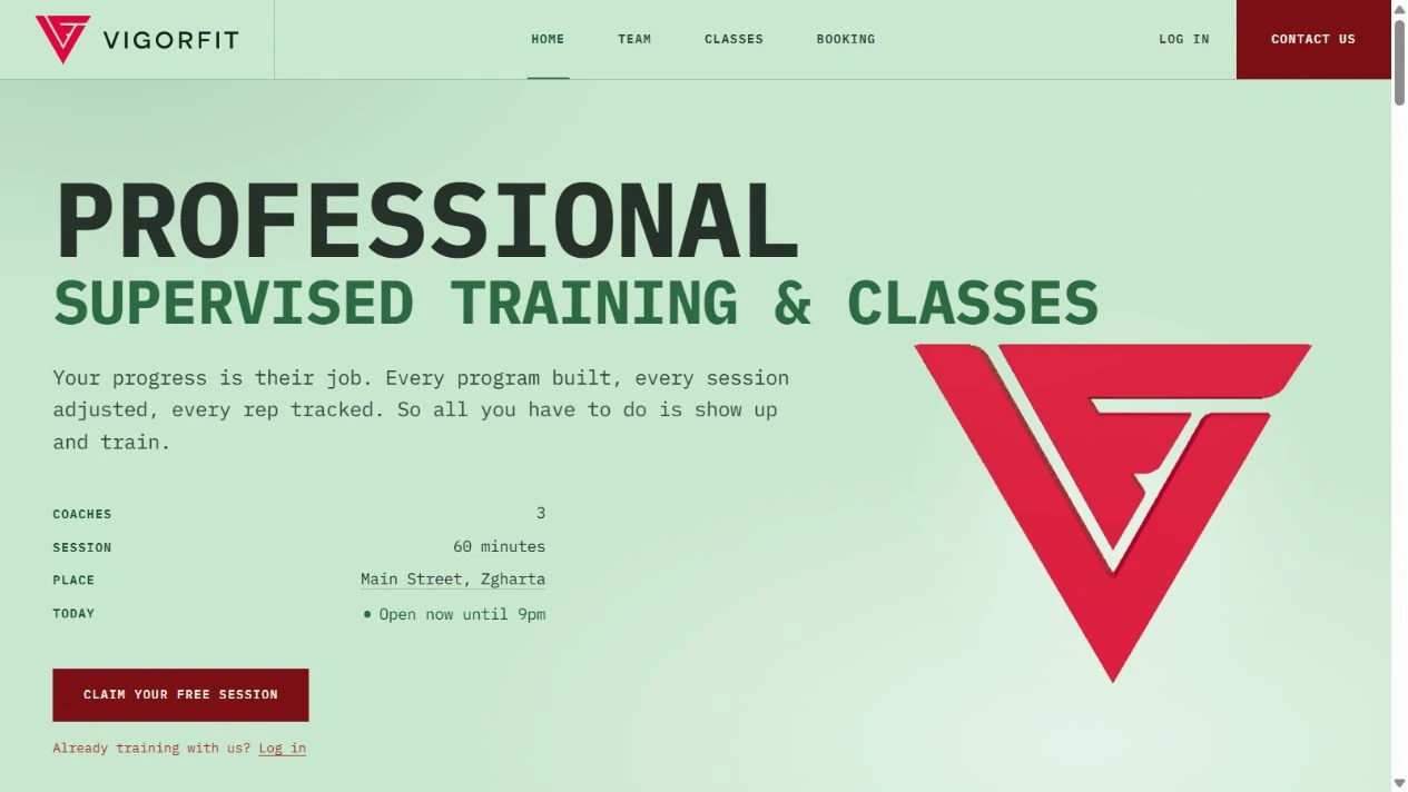Vigorfit website preview
